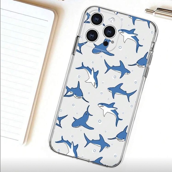 Other - ⚠️Clearance iPhone 15/ 15 Pro Shark Pattern Phone Case - Blue